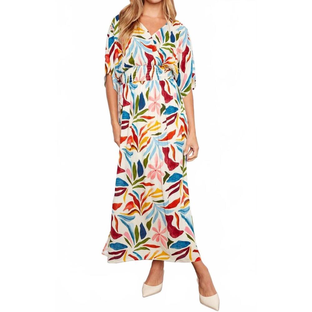 NEW CHARLIE B printed dolman sleeve maxi dress in solstice